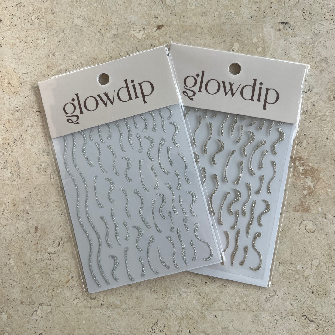 Nail Art Sticker - Gold glitter